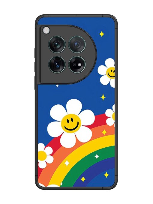 Happy Daisies And Rainbow Sky Glossy Soft Edge Case for Oneplus 12 (5G) Chachhi