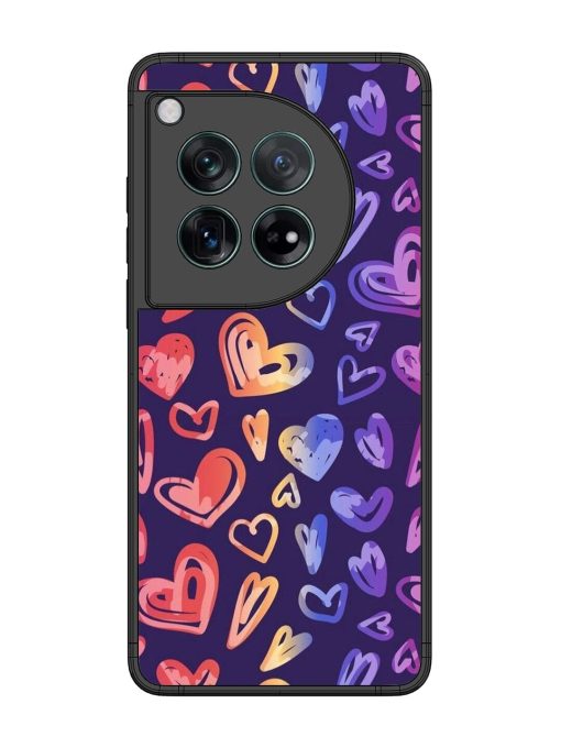 Rainbow Hearts Glossy Soft Edge Case for Oneplus 12 (5G) Chachhi