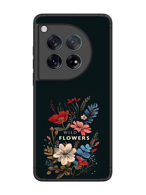 Dark Floral Glossy Soft Edge Case for Oneplus 12 (5G) Chachhi