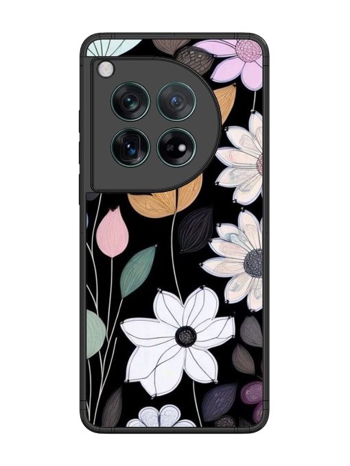 Whimsical Blooms On Black Glossy Soft Edge Case for Oneplus 12 (5G) Chachhi