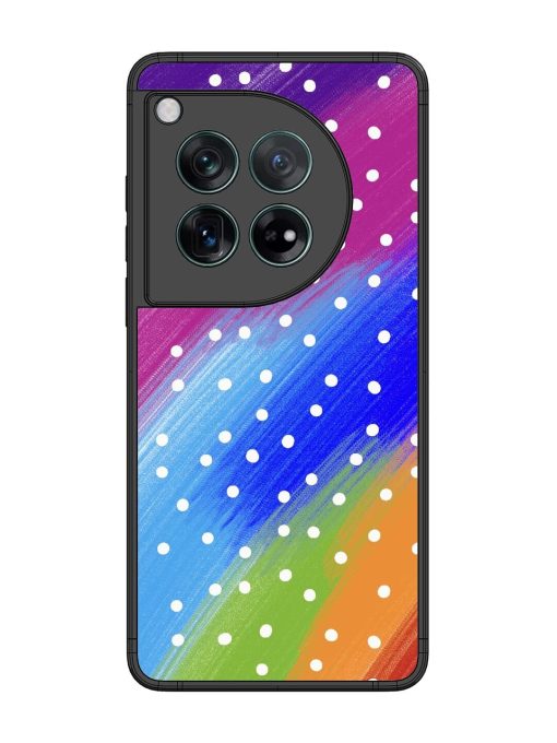 Rainbow Polka Dot Dream Glossy Soft Edge Case for Oneplus 12 (5G) Chachhi