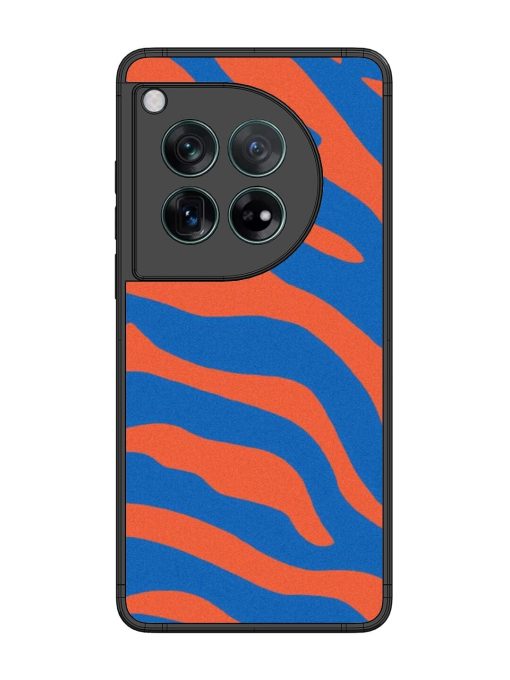 Zebra Stripes In Blue And Orange Glossy Soft Edge Case for Oneplus 12 (5G) Chachhi