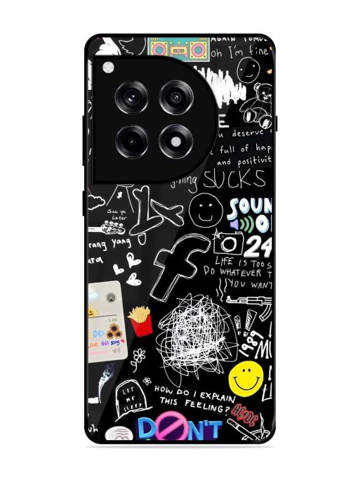 Doodle Diary Glossy Soft Edge Case for Oneplus 12R (5G)