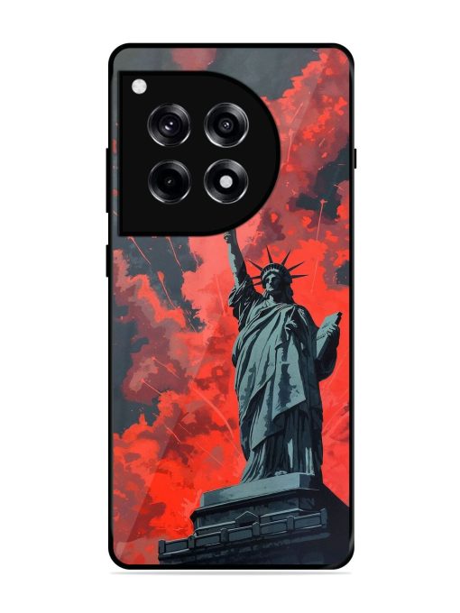 Lady Liberty'S Firework Finale Glossy Soft Edge Case for Oneplus 12R (5G)