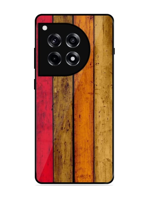 Colorful Woodgrain Glossy Soft Edge Case for Oneplus 12R (5G)