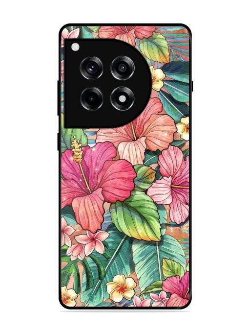 Tropical Tapestry Glossy Soft Edge Case for Oneplus 12R (5G)