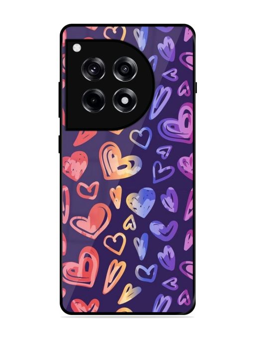 Rainbow Hearts Glossy Soft Edge Case for Oneplus 12R (5G)