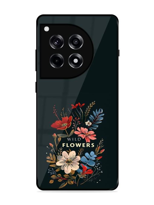 Dark Floral Glossy Soft Edge Case for Oneplus 12R (5G)