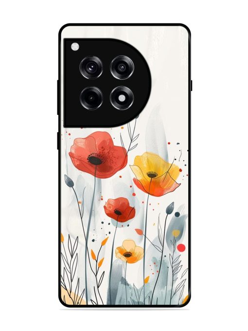 Poppy Fields Glossy Soft Edge Case for Oneplus 12R (5G)