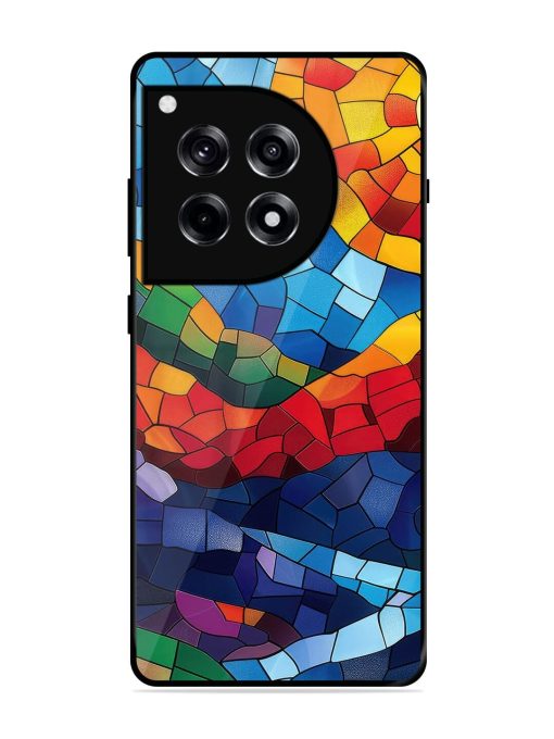 Mosaic Sunset Glossy Soft Edge Case for Oneplus 12R (5G)