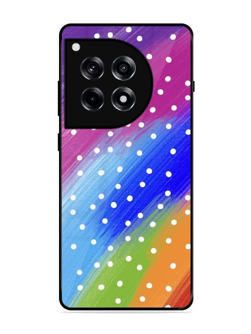 Rainbow Polka Dot Dream Glossy Soft Edge Case for Oneplus 12R (5G)