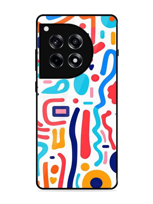 Whimsical Doodle Chaos Glossy Soft Edge Case for Oneplus 12R (5G)