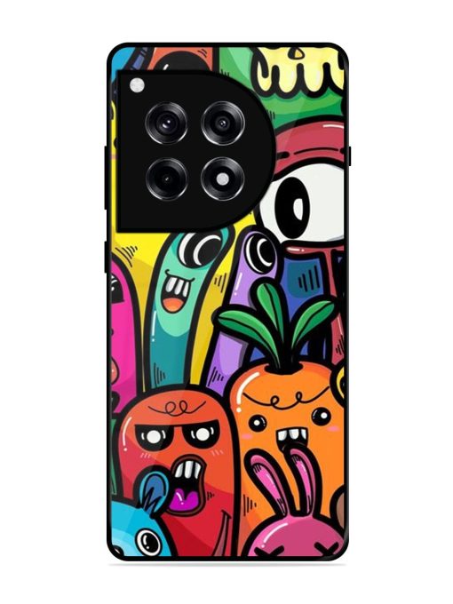 Whimsical Doodle Chaos Glossy Soft Edge Case for Oneplus 12R (5G)