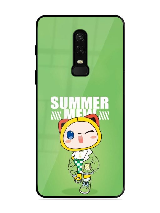 Purrfect Summer Glossy Soft Edge Case for Oneplus 6 Chachhi