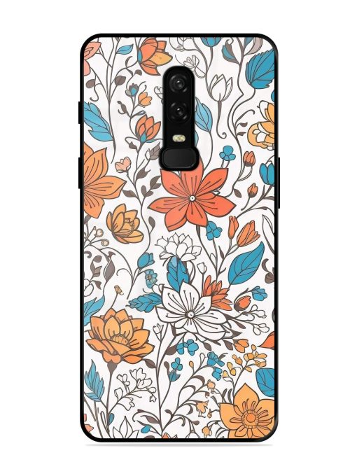 Floral Symphony Glossy Soft Edge Case for Oneplus 6