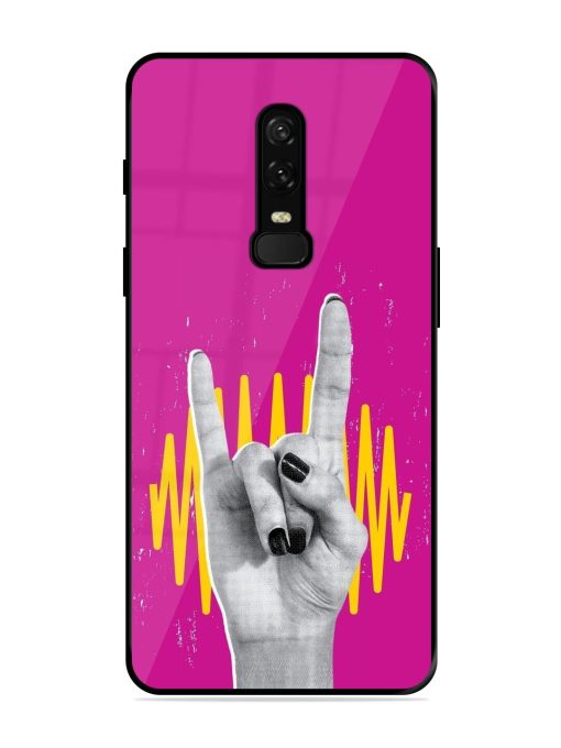 Rock Hand Glossy Soft Edge Case for Oneplus 6 Chachhi