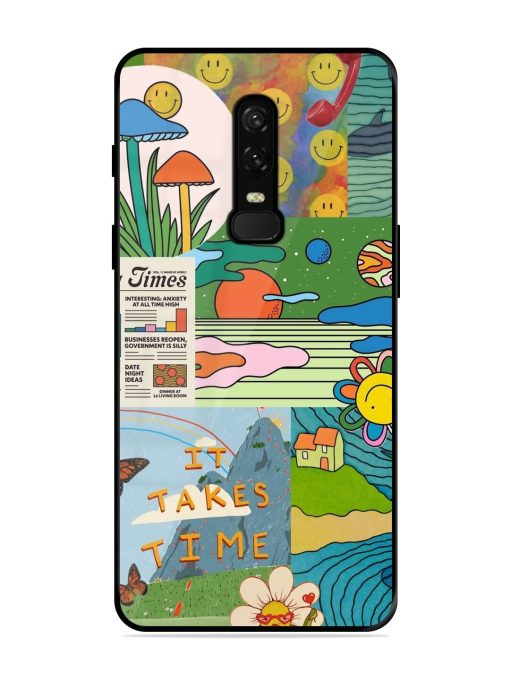 Groovy Vibes Glossy Soft Edge Case for Oneplus 6 Chachhi