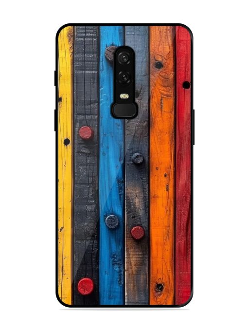 Rainbow Plank Glossy Soft Edge Case for Oneplus 6 Chachhi