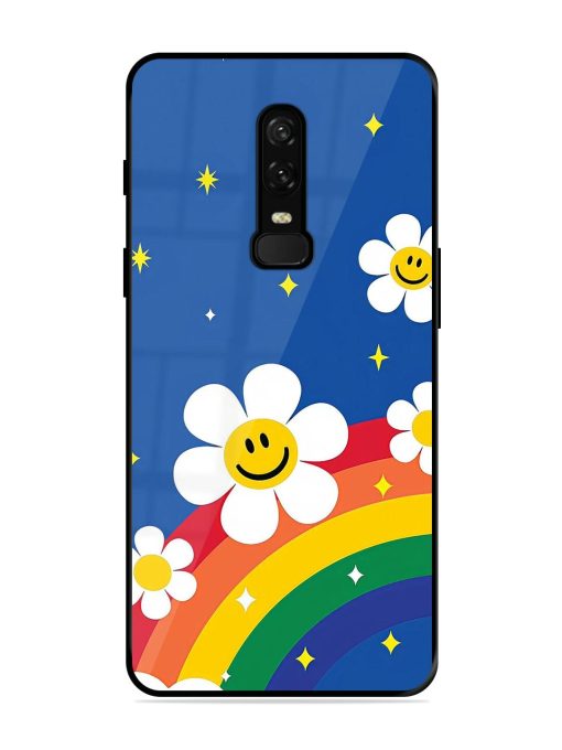 Happy Daisies And Rainbow Sky Glossy Soft Edge Case for Oneplus 6 Chachhi