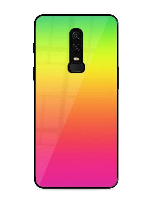 Rainbow Gradient Glossy Soft Edge Case for Oneplus 6 Chachhi