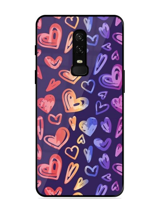 Rainbow Hearts Glossy Soft Edge Case for Oneplus 6 Chachhi