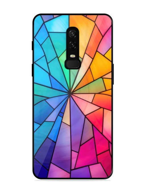 Stained Glass Kaleidoscope Of Colors Glossy Soft Edge Case for Oneplus 6 Chachhi