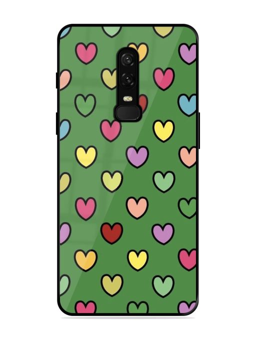 Rainbow Heart Parade Glossy Soft Edge Case for Oneplus 6 Chachhi