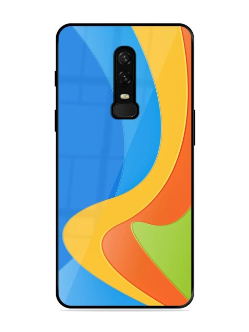 Curvy Color Cascade Glossy Soft Edge Case for Oneplus 6 Chachhi