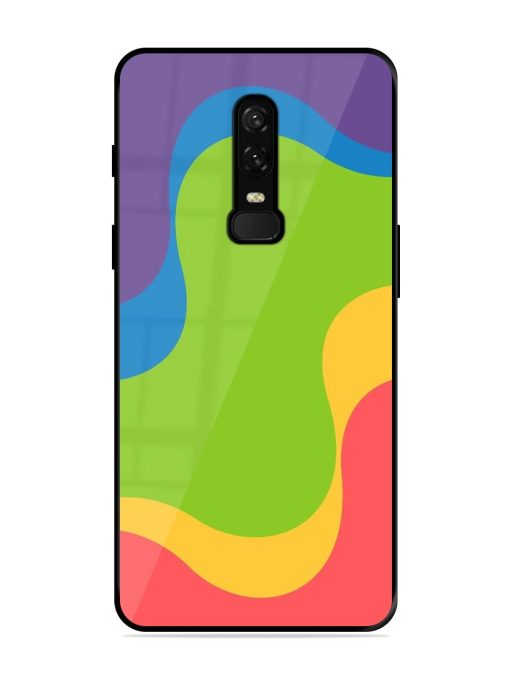 Wavy Rainbow Wonderland Glossy Soft Edge Case for Oneplus 6 Chachhi