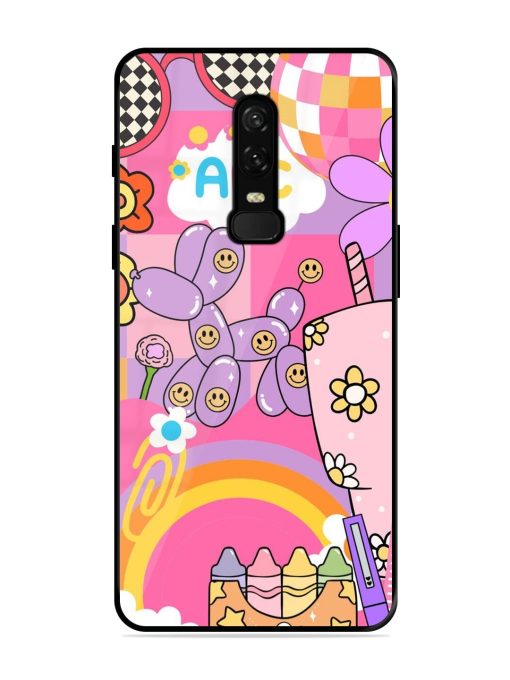 Whimsical Y2K Chaos Glossy Soft Edge Case for Oneplus 6 Chachhi