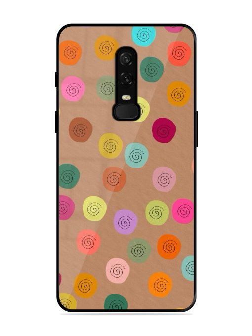 Swirly Dots On Kraft Glossy Soft Edge Case for Oneplus 6 Chachhi