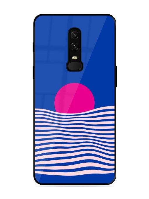 Pink Sunset Over Blue Waves Glossy Soft Edge Case for Oneplus 6 Chachhi