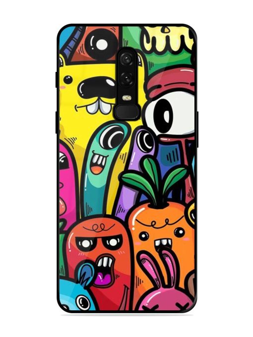 Whimsical Doodle Chaos Glossy Soft Edge Case for Oneplus 6 Chachhi