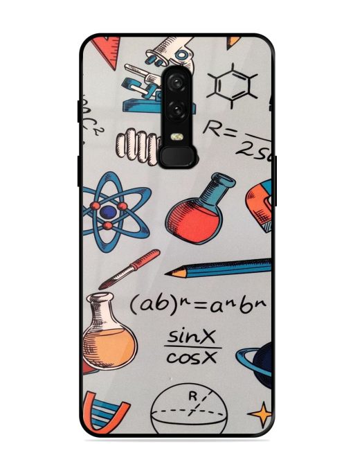 Science Doodle Delight Glossy Soft Edge Case for Oneplus 6 Chachhi