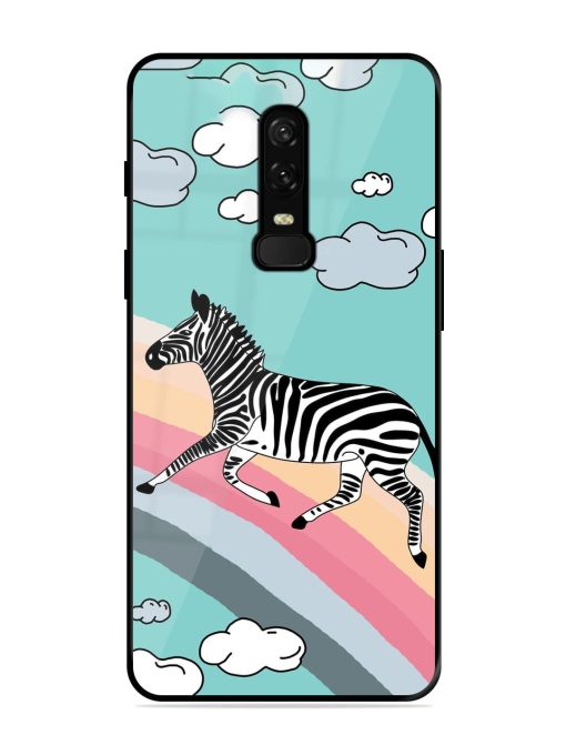 Zebra On A Rainbow Glossy Soft Edge Case for Oneplus 6 Chachhi