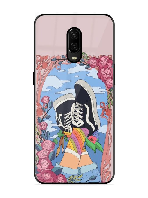 Floral Fantasy Glossy Soft Edge Case for Oneplus 6T Chachhi