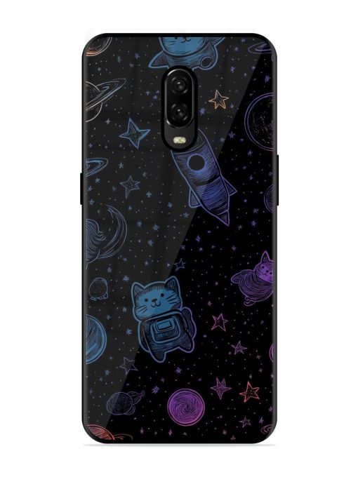 Cosmic Cat Chaos Glossy Soft Edge Case for Oneplus 6T Chachhi