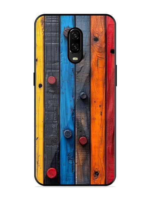 Rainbow Plank Glossy Soft Edge Case for Oneplus 6T Chachhi