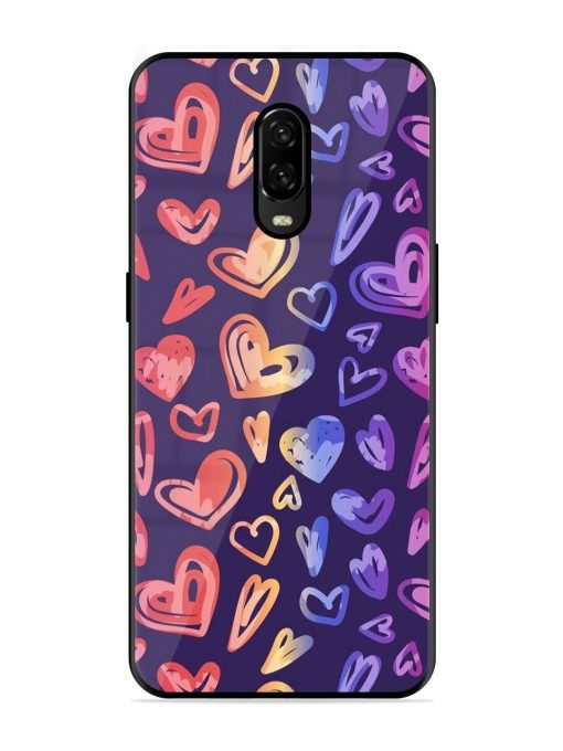 Rainbow Hearts Glossy Soft Edge Case for Oneplus 6T Chachhi