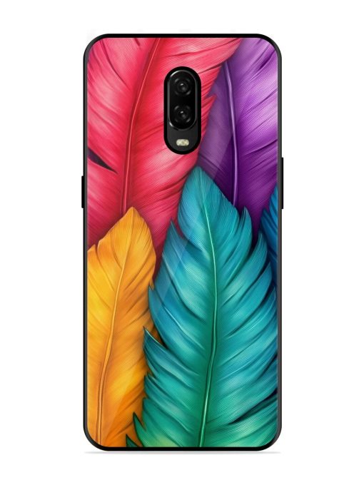 Rainbow Feathers Glossy Soft Edge Case for Oneplus 6T Chachhi