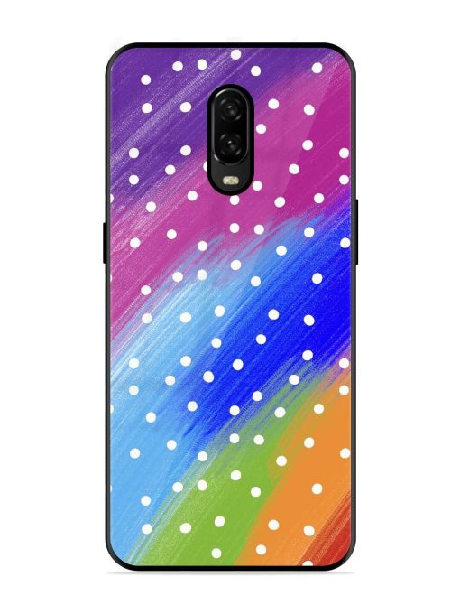 Rainbow Polka Dot Dream Glossy Soft Edge Case for Oneplus 6T Chachhi