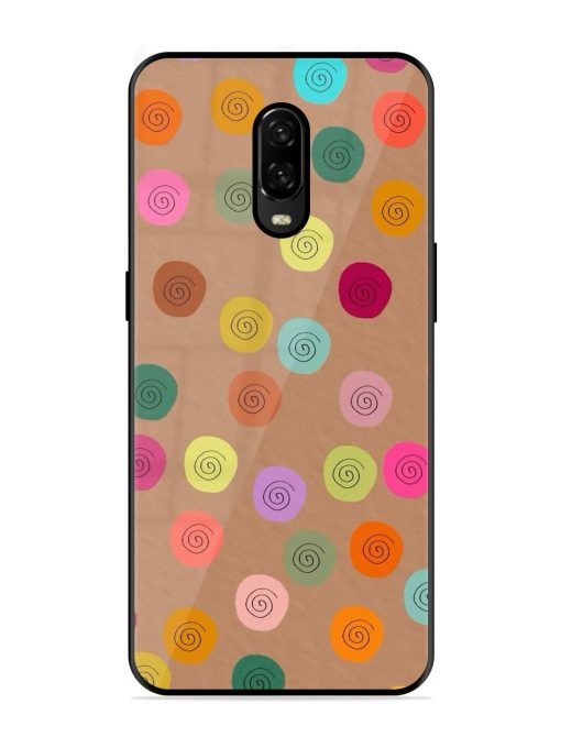 Swirly Dots On Kraft Glossy Soft Edge Case for Oneplus 6T Chachhi