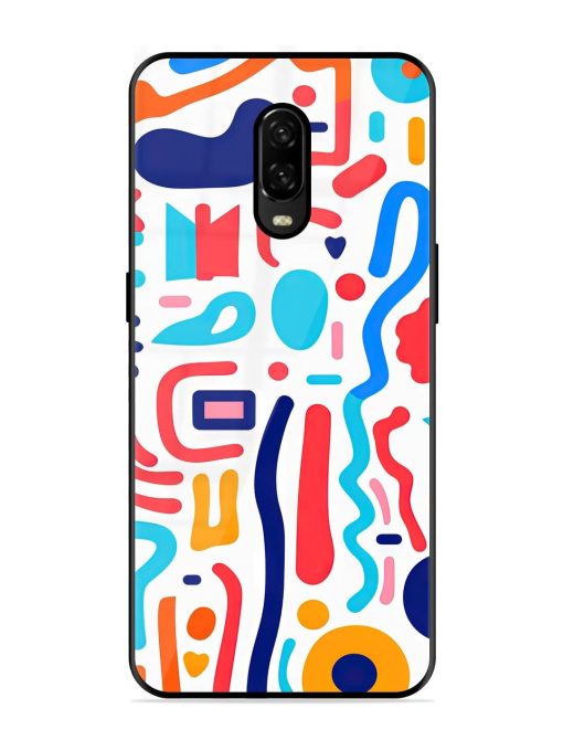 Whimsical Doodle Chaos Glossy Soft Edge Case for Oneplus 6T Chachhi