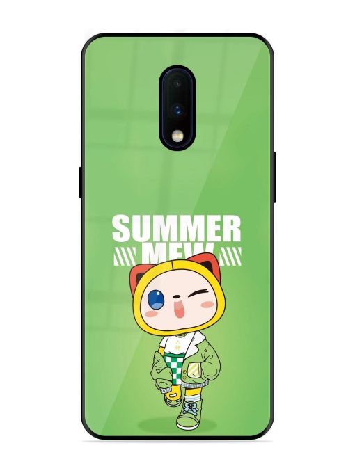 Purrfect Summer Glossy Soft Edge Case for Oneplus 7 Chachhi