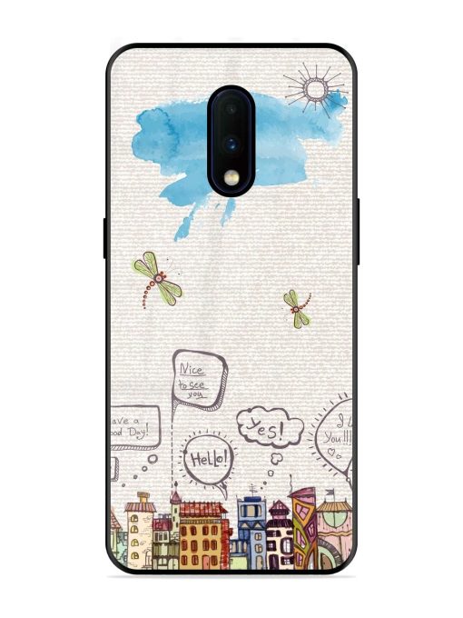 Doodle City Glossy Soft Edge Case for Oneplus 7 Chachhi