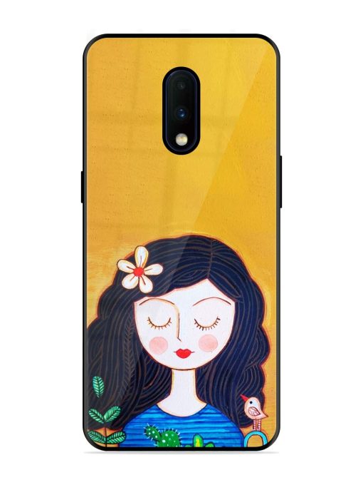 Girl Illustration Glossy Soft Edge Case for Oneplus 7 Chachhi