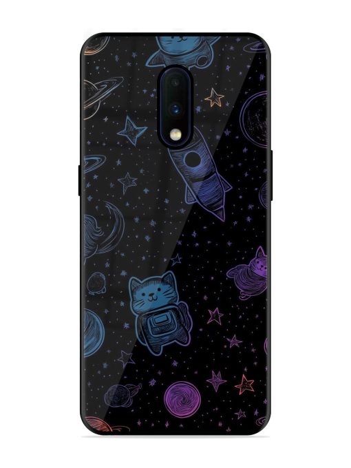 Cosmic Cat Chaos Glossy Soft Edge Case for Oneplus 7