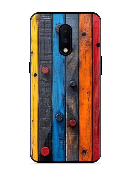 Rainbow Plank Glossy Soft Edge Case for Oneplus 7 Chachhi