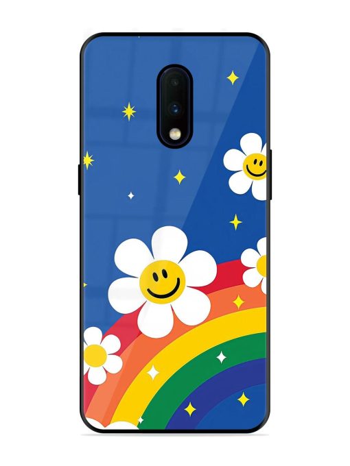 Happy Daisies And Rainbow Sky Glossy Soft Edge Case for Oneplus 7 Chachhi