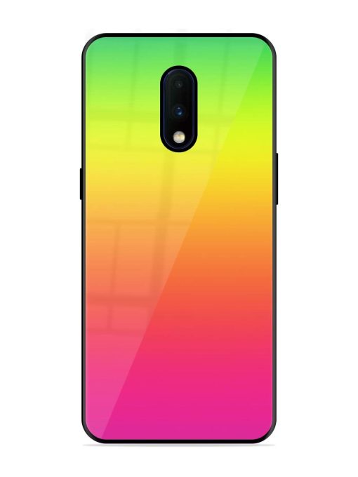 Rainbow Gradient Glossy Soft Edge Case for Oneplus 7 Chachhi